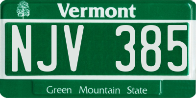 VT license plate NJV385