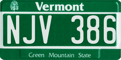 VT license plate NJV386