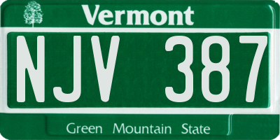 VT license plate NJV387