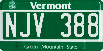 VT license plate NJV388