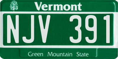 VT license plate NJV391