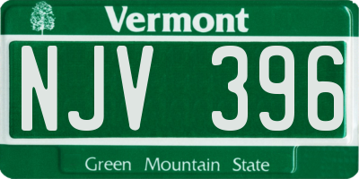 VT license plate NJV396