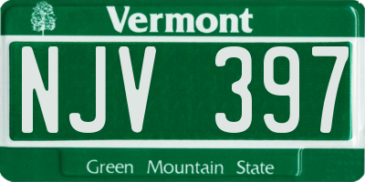 VT license plate NJV397