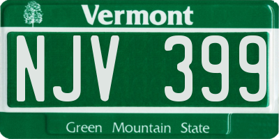 VT license plate NJV399