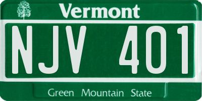 VT license plate NJV401