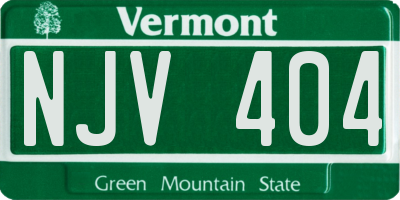 VT license plate NJV404