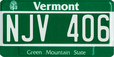 VT license plate NJV406