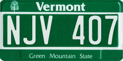 VT license plate NJV407