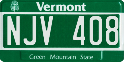 VT license plate NJV408