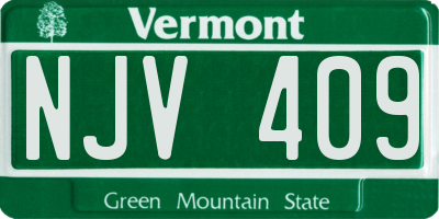 VT license plate NJV409
