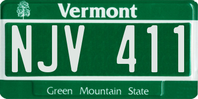 VT license plate NJV411