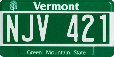 VT license plate NJV421