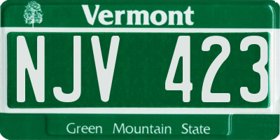 VT license plate NJV423