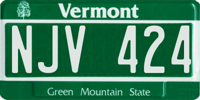 VT license plate NJV424