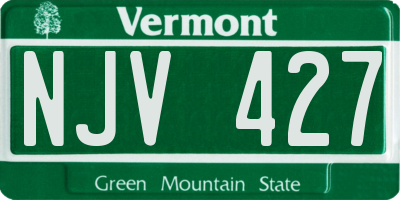 VT license plate NJV427