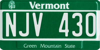VT license plate NJV430