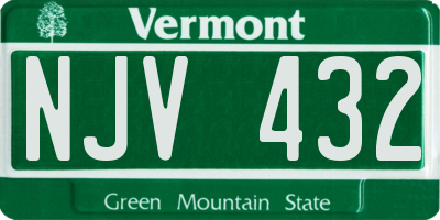 VT license plate NJV432