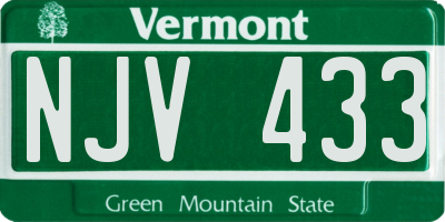 VT license plate NJV433