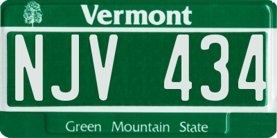 VT license plate NJV434