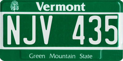 VT license plate NJV435
