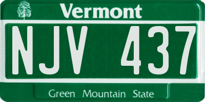 VT license plate NJV437