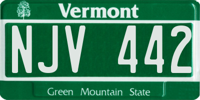 VT license plate NJV442