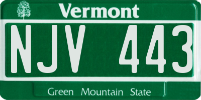 VT license plate NJV443