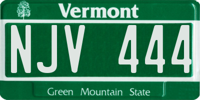 VT license plate NJV444