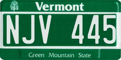 VT license plate NJV445