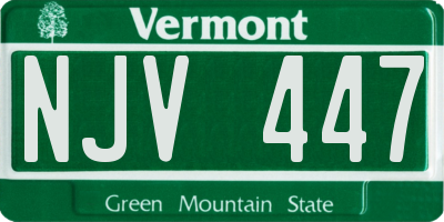 VT license plate NJV447