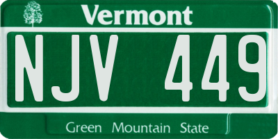 VT license plate NJV449