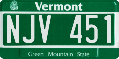 VT license plate NJV451