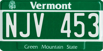VT license plate NJV453