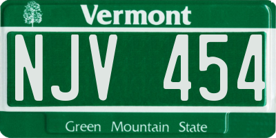 VT license plate NJV454