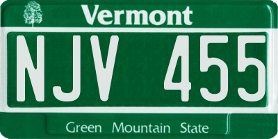 VT license plate NJV455