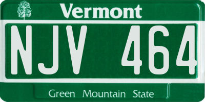 VT license plate NJV464