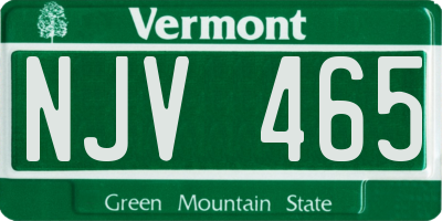 VT license plate NJV465