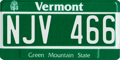 VT license plate NJV466