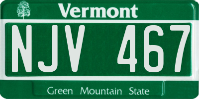 VT license plate NJV467