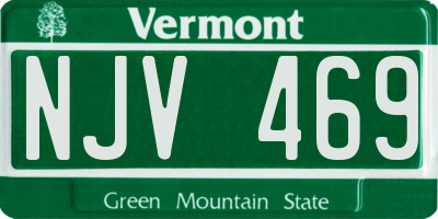 VT license plate NJV469