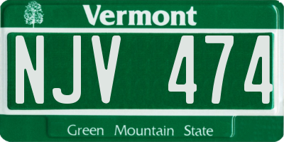 VT license plate NJV474