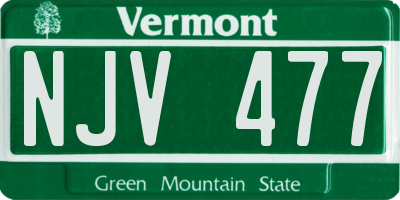 VT license plate NJV477