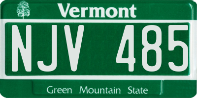 VT license plate NJV485