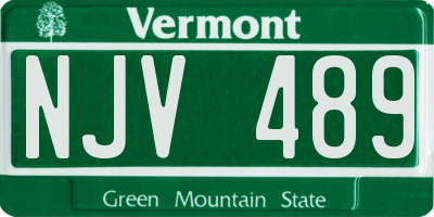 VT license plate NJV489