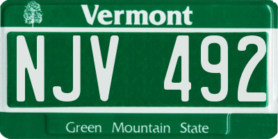 VT license plate NJV492