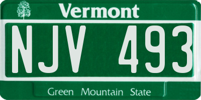 VT license plate NJV493