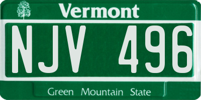 VT license plate NJV496