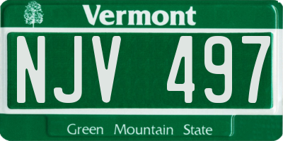 VT license plate NJV497