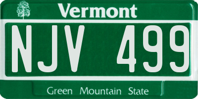 VT license plate NJV499