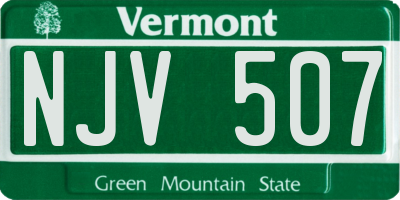 VT license plate NJV507